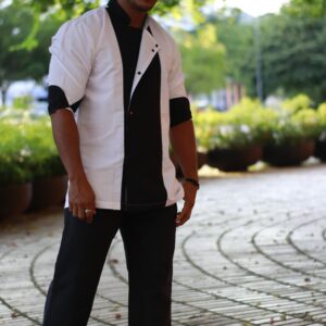 Chaqueta de chef combinada en tela antifluido